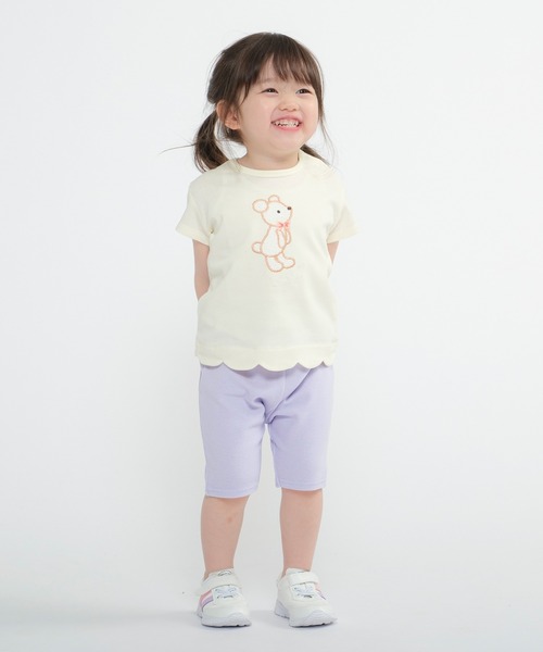 Moujonjon(ムージョンジョン)の「裾スカラップ半袖Tシャツ(Tシャツ/カットソー・キッズ・アイボリー/サックスブルー/ブルー系その他/ラベンダー・80/130/110/120/90/100/140)」の12枚目の写真