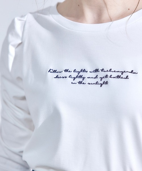 12Twelve Agenda（トゥエルブ　アジェンダ）の「肩ギャザー７分袖ロゴTシャツ（Tシャツ/カットソー・レディース・ホワイト系その他/オフホワイト・M）」の9枚目の写真