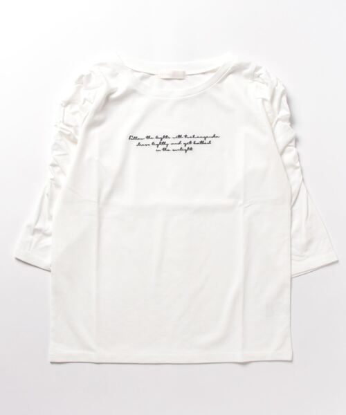 12Twelve Agenda（トゥエルブ　アジェンダ）の「肩ギャザー７分袖ロゴTシャツ（Tシャツ/カットソー・レディース・ホワイト系その他/オフホワイト・M）」の6枚目の写真