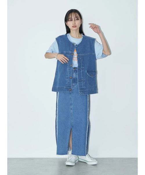 Lee（リー）の「Lee×e.m.a.e 切替ﾃﾞﾆﾑｽｶｰﾄ（デニムスカート・レディース・インディゴブルー・S/M）」の22枚目の写真