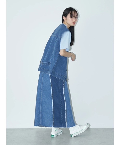 Lee（リー）の「Lee×e.m.a.e 切替ﾃﾞﾆﾑｽｶｰﾄ（デニムスカート・レディース・インディゴブルー・S/M）」の13枚目の写真