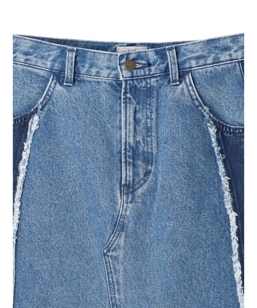 Lee（リー）の「Lee×e.m.a.e 切替ﾃﾞﾆﾑｽｶｰﾄ（デニムスカート・レディース・インディゴブルー・S/M）」の2枚目の写真