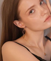 【金属アレルギー対応】 ダブルウェーブ ロングピアス / silver925