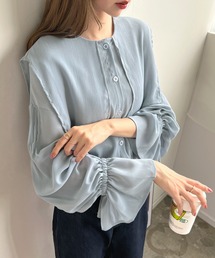 【EASY CARE】シアービッグカラーブラウス