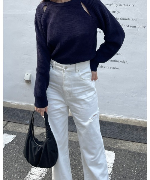 LE MORE（リモア）の「ナイロンラウンドミニバッグ（ハンドバッグ・レディース・ブラック/アイボリー・FREE）」の4枚目の写真