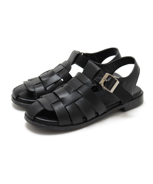 SOROTTO（ソロット）の「編み込み ぺたんこグルカサンダル（サンダル・レディース・キャメル/ブラック/ホワイト・S/L/M/LL）」の9枚目の写真