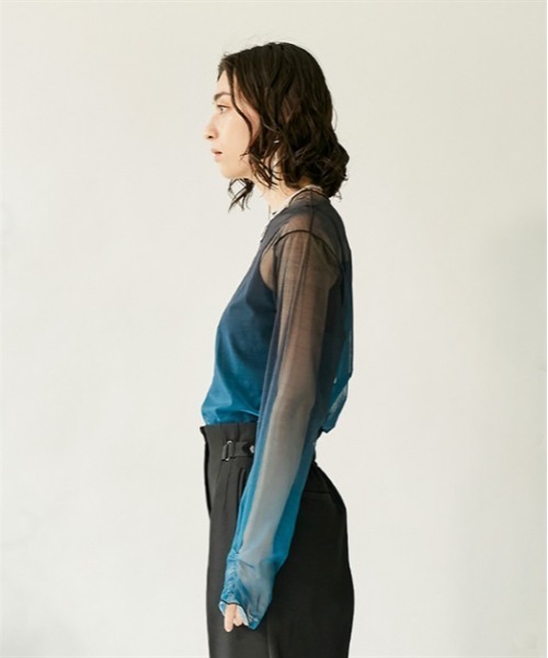 axes femme(アクシーズファム)の「グラデシアートップス(Tシャツ/カットソー・レディース・ミント/ラベンダー/ブラック・FREE)」の5枚目の写真