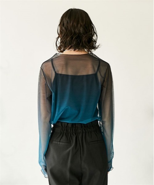 axes femme(アクシーズファム)の「グラデシアートップス(Tシャツ/カットソー・レディース・ミント/ラベンダー/ブラック・FREE)」の6枚目の写真