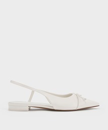 CHARLES & KEITH（チャールズ & キース）の「ボウ ポインテッドトゥスリングバックバレリーナ（バレエシューズ・レディース）」