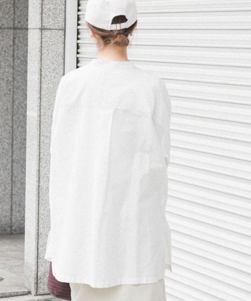 FORK&SPOON（フォークアンドスプーン）の「FORK&SPOON　ストライプアウトフィットシャツ（シャツ/ブラウス・レディース・アイボリー/ブルー・1）」の4枚目の写真