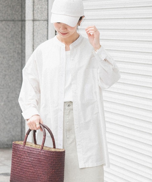 FORK&SPOON（フォークアンドスプーン）の「FORK&SPOON　ストライプアウトフィットシャツ（シャツ/ブラウス・レディース・アイボリー/ブルー・1）」の6枚目の写真