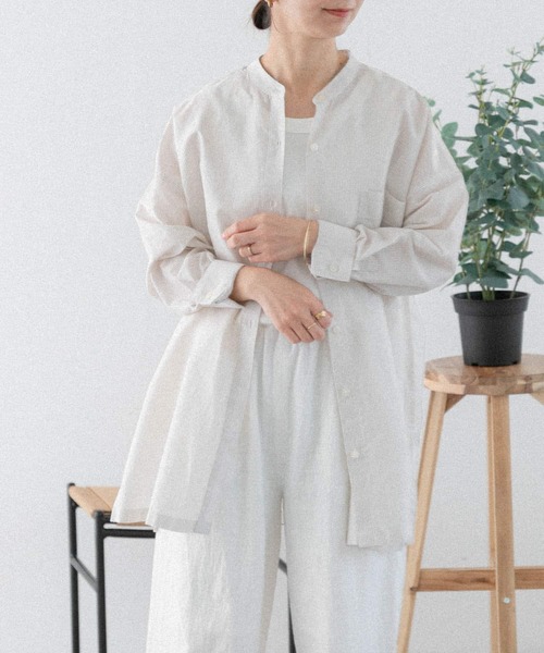 FORK&SPOON（フォークアンドスプーン）の「FORK&SPOON　ストライプアウトフィットシャツ（シャツ/ブラウス・レディース・アイボリー/ブルー・1）」の10枚目の写真