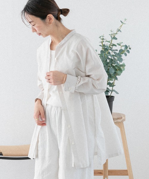 FORK&SPOON（フォークアンドスプーン）の「FORK&SPOON　ストライプアウトフィットシャツ（シャツ/ブラウス・レディース・アイボリー/ブルー・1）」の11枚目の写真