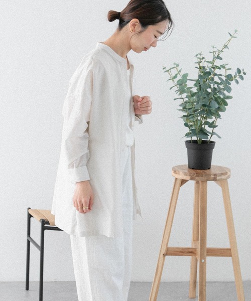 FORK&SPOON（フォークアンドスプーン）の「FORK&SPOON　ストライプアウトフィットシャツ（シャツ/ブラウス・レディース・アイボリー/ブルー・1）」の13枚目の写真