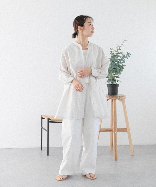 FORK&SPOON（フォークアンドスプーン）の「FORK&SPOON　ストライプアウトフィットシャツ（シャツ/ブラウス・レディース・アイボリー/ブルー・1）」の16枚目の写真