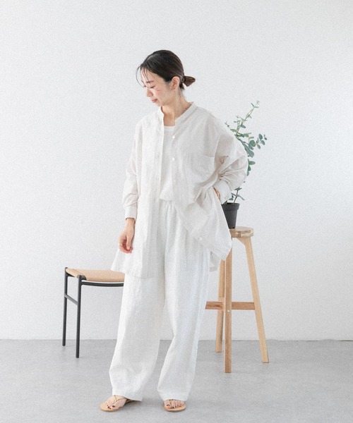 FORK&SPOON（フォークアンドスプーン）の「FORK&SPOON　ストライプアウトフィットシャツ（シャツ/ブラウス・レディース・アイボリー/ブルー・1）」の17枚目の写真