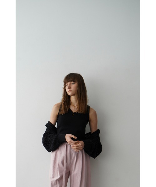 CLANE（クラネ）の「CLANE/クラネ/W FACE KNIT TANK TOPS（タンクトップ・レディース・ベージュ/パープル/ブラック/アイボリー・1）」の5枚目の写真