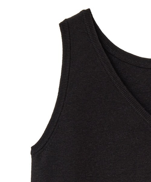 CLANE（クラネ）の「CLANE/クラネ/W FACE KNIT TANK TOPS（タンクトップ・レディース・ベージュ/パープル/ブラック/アイボリー・1）」の14枚目の写真