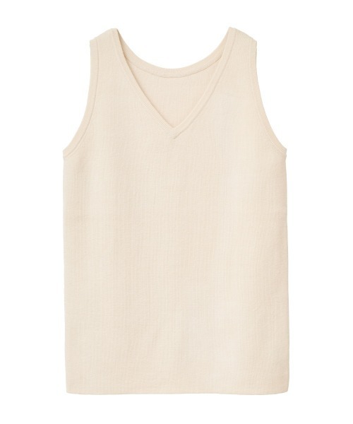 CLANE（クラネ）の「CLANE/クラネ/W FACE KNIT TANK TOPS（タンクトップ・レディース・ベージュ/パープル/ブラック/アイボリー・1）」の19枚目の写真