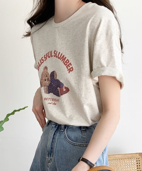 Vipoa(ヴィポア)の「テディベアグラフィックTEE(Tシャツ/カットソー・レディース・オートミール/ホワイト・FREE)」の5枚目の写真