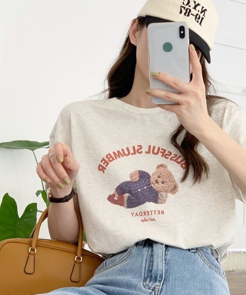 Vipoa(ヴィポア)の「テディベアグラフィックTEE(Tシャツ/カットソー・レディース・オートミール/ホワイト・FREE)」の7枚目の写真