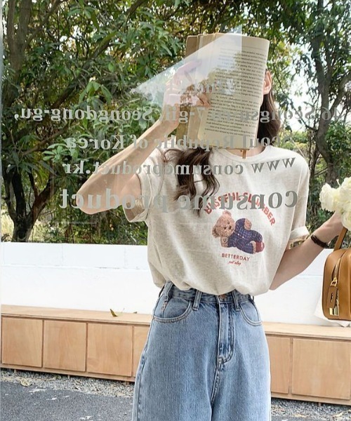 Vipoa(ヴィポア)の「テディベアグラフィックTEE(Tシャツ/カットソー・レディース・オートミール/ホワイト・FREE)」の10枚目の写真