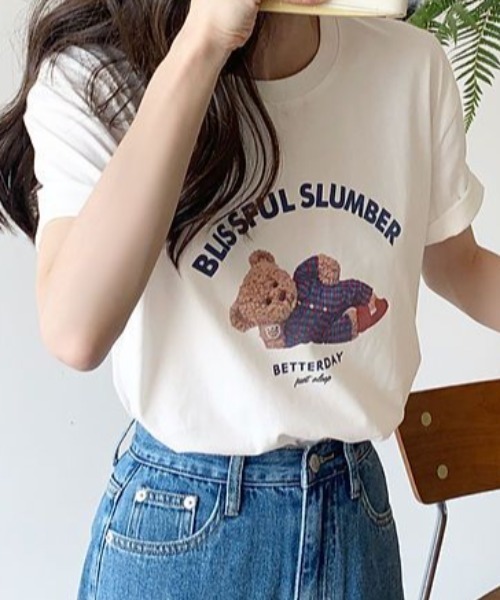 Vipoa(ヴィポア)の「テディベアグラフィックTEE(Tシャツ/カットソー・レディース・オートミール/ホワイト・FREE)」の11枚目の写真