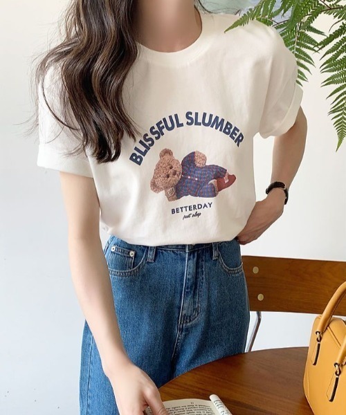 Vipoa(ヴィポア)の「テディベアグラフィックTEE(Tシャツ/カットソー・レディース・オートミール/ホワイト・FREE)」の14枚目の写真