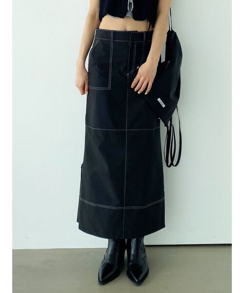 EMODA（エモダ）の「スリットカーゴスカート（スカート・レディース・グレー/ブラック/ブルー・SMALL/MEDIUM）」の6枚目の写真