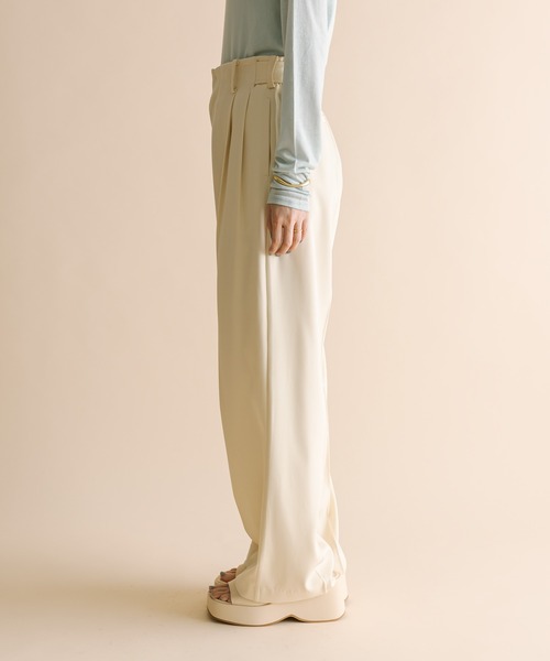 mystic（ミスティック）の「[mline]スラックスタックパンツ（スラックス・レディース・グリーン/ブラック/オフホワイト・1/2）」の7枚目の写真