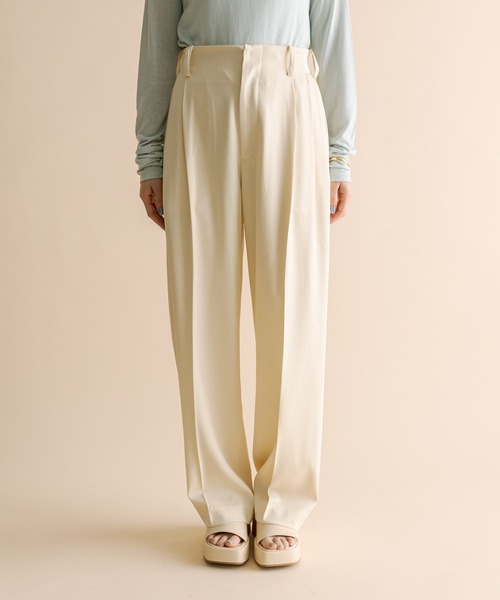 mystic（ミスティック）の「[mline]スラックスタックパンツ（スラックス・レディース・グリーン/ブラック/オフホワイト・1/2）」の6枚目の写真