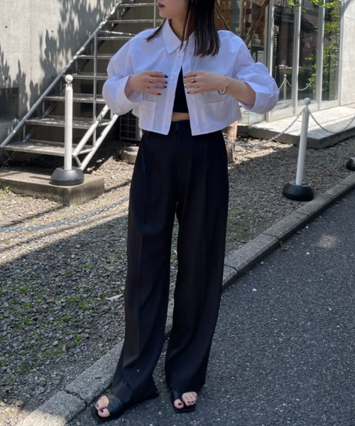 mystic（ミスティック）の「[mline]スラックスタックパンツ（スラックス・レディース・グリーン/ブラック/オフホワイト・1/2）」の19枚目の写真