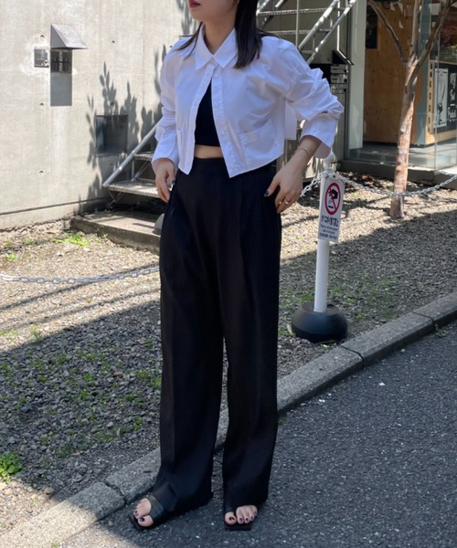 mystic（ミスティック）の「[mline]スラックスタックパンツ（スラックス・レディース・グリーン/ブラック/オフホワイト・1/2）」の21枚目の写真