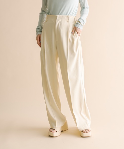 mystic（ミスティック）の「[mline]スラックスタックパンツ（スラックス・レディース・グリーン/ブラック/オフホワイト・1/2）」の17枚目の写真