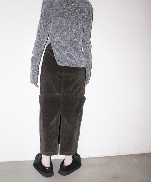 musubore ダイヤカットUトップス　ブラック musubore（ムスボレ）の「diamond cutting U-neck tops / ダイヤ