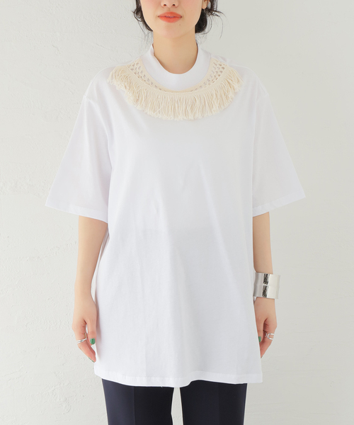 TELA（テラ）の「【TELA/テラ】フリンジTシャツ（Tシャツ/カットソー・レディース・ホワイト・SMALL）」の13枚目の写真