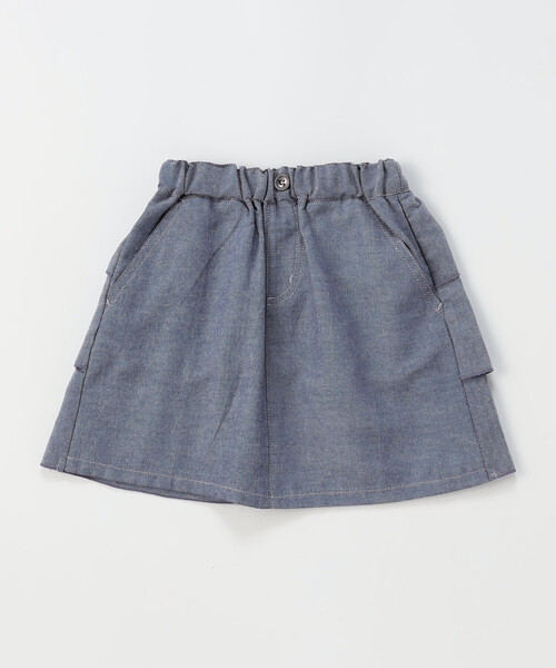 COMME CA ISM（コムサイズム）の「ダンガリー　スカート（スカート・キッズ・ネイビー・110cm/120cm/130cm/140cm/150cm）」の4枚目の写真