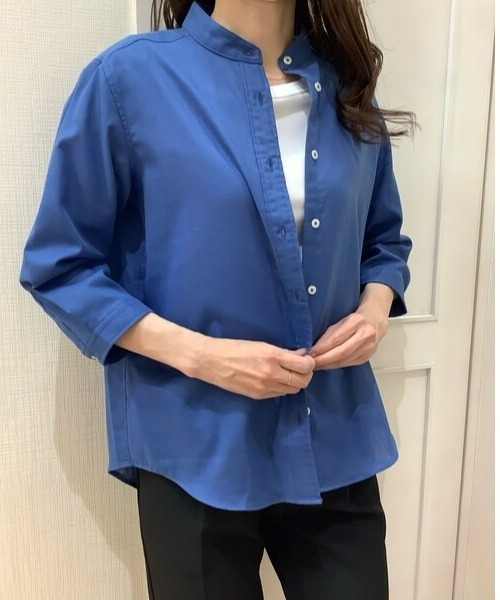 Pitta Re:)（ピッタリ）の「【Pitta Re:)】ふわっとガーゼシャツ 七分袖 綿100% レディースカジュアルシャツ（シャツ/ブラウス・レディース・ダークブルー・S/M/L/LL）」の13枚目の写真
