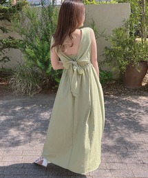 Backリボンノースリ/ワンピース