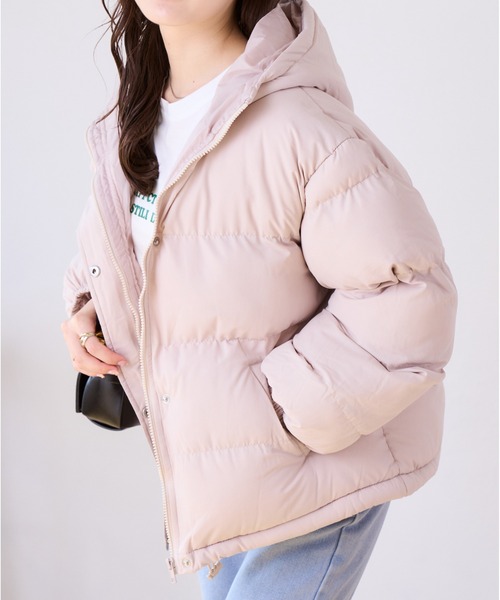 Ada.（エイダ）の「ふんわり暖か パデット（中綿） ボリューム ジャケット（ダウンジャケット/コート・レディース・ブラック/ベージュ/オフホワイト・FREE）」の3枚目の写真