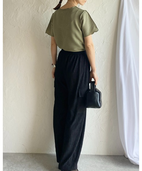 She's Closet(シーズクローゼット)の「ハイウエスト楊柳プリーツストレートワイドカーゴパンツ(その他パンツ・レディース・ブラック/グリーン/ベージュ・FREE)」の10枚目の写真