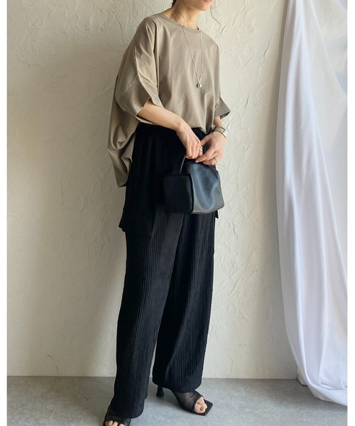 She's Closet(シーズクローゼット)の「ハイウエスト楊柳プリーツストレートワイドカーゴパンツ(その他パンツ・レディース・ブラック/グリーン/ベージュ・FREE)」の17枚目の写真