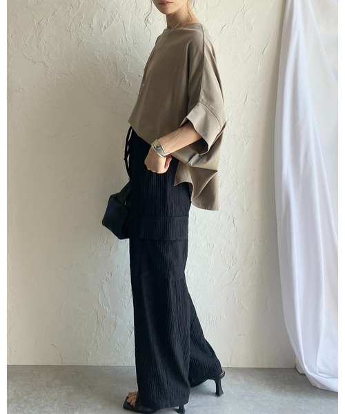 She's Closet(シーズクローゼット)の「ハイウエスト楊柳プリーツストレートワイドカーゴパンツ(その他パンツ・レディース・ブラック/グリーン/ベージュ・FREE)」の18枚目の写真