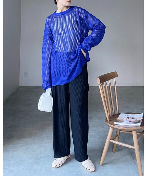 She's Closet(シーズクローゼット)の「ハイウエスト楊柳プリーツストレートワイドカーゴパンツ(その他パンツ・レディース・ブラック/グリーン/ベージュ・FREE)」の20枚目の写真
