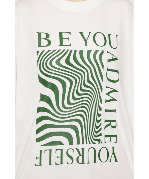 SLY（スライ）の「WAVY PRINT BOX T/SH ウェービー プリント ボックス Tシャツ ビッグサイズ オーバーサイズ（Tシャツ/カットソー・レディース・杢グレー/ホワイト/ブラック/バーガンディー・FREE）」の10枚目の写真