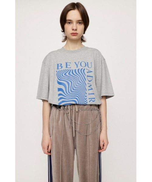 SLY（スライ）の「WAVY PRINT BOX T/SH ウェービー プリント ボックス Tシャツ ビッグサイズ オーバーサイズ（Tシャツ/カットソー・レディース・杢グレー/ホワイト/ブラック/バーガンディー・FREE）」の17枚目の写真