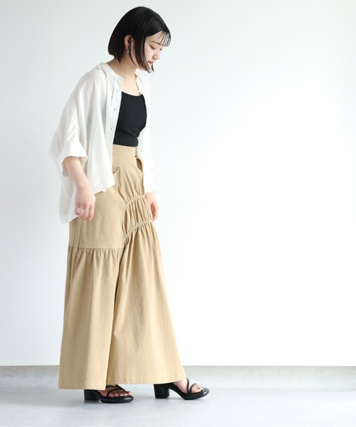 cepo（セポ）の「アシメトリーシャーリング チノスカート（スカート・レディース・チャコール/ベージュ・M）」の19枚目の写真