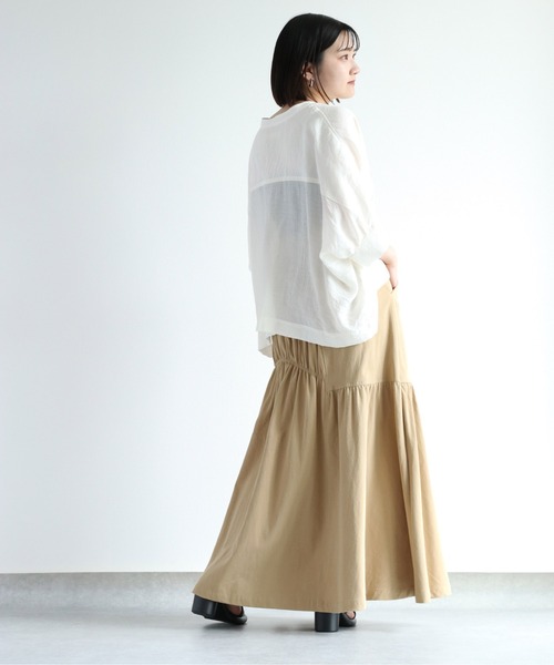 cepo（セポ）の「アシメトリーシャーリング チノスカート（スカート・レディース・チャコール/ベージュ・M）」の22枚目の写真