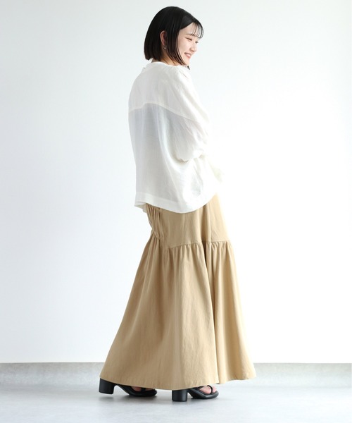 cepo（セポ）の「アシメトリーシャーリング チノスカート（スカート・レディース・チャコール/ベージュ・M）」の16枚目の写真