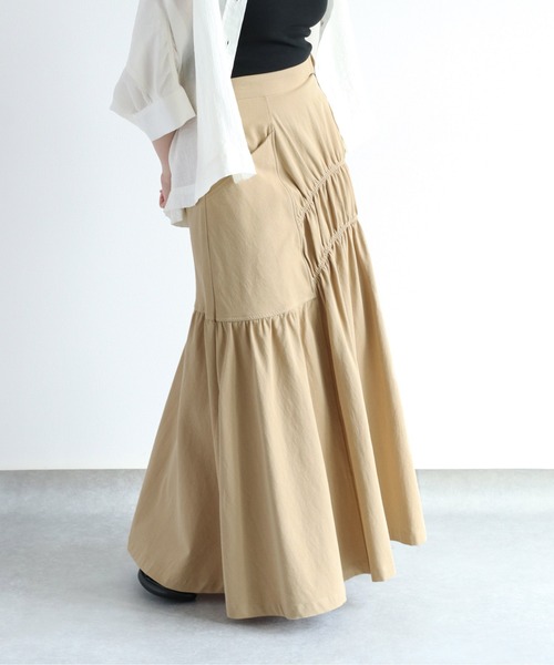 cepo（セポ）の「アシメトリーシャーリング チノスカート（スカート・レディース・チャコール/ベージュ・M）」の21枚目の写真